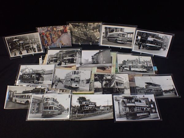 A COLLECTION OF TRAM POSTCARDS AND PHOTOGRAPHS