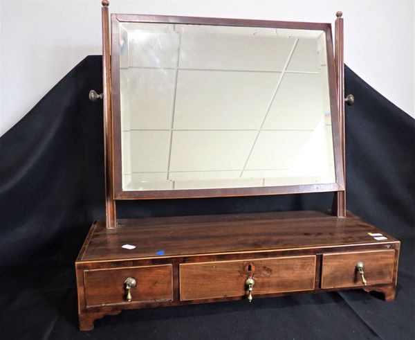 A GEORGE III MAHOGANY DRESSING MIRROR