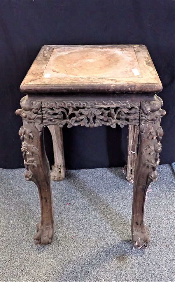 A CHINESE CARVED HARDWOOD  TABLE