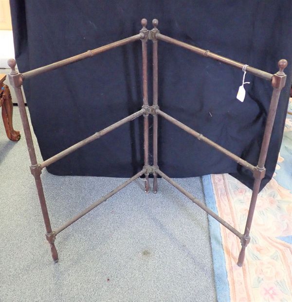 A 19TH CENTURY MAHOGANY FOLDING TOWEL RAIL