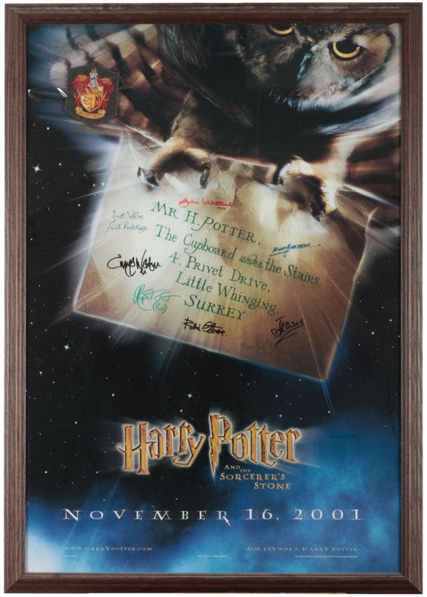 HARRY POTTER AND THE SORCERER’S STONE: A MOVIE POSTER SIGNED BY SEVEN CAST MEMBERS