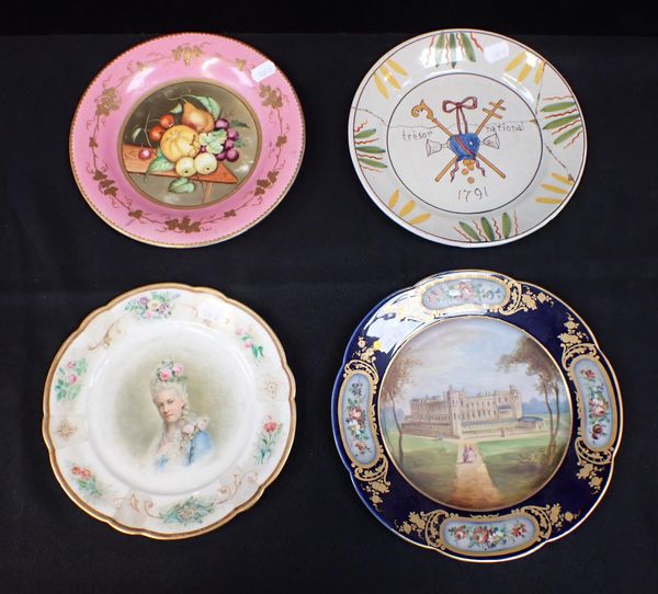 A SEVRES STYLE, PAINTED WITH 'CHATEAU DE ST GERMAIN' PLATE