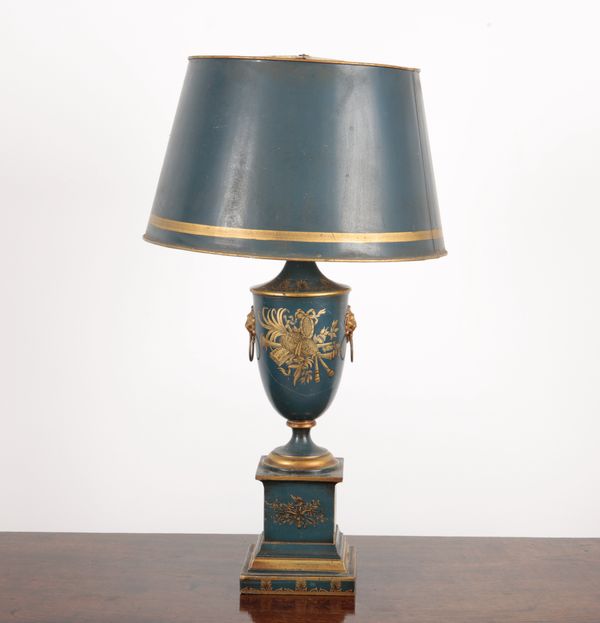 A FRENCH TOLEWARE LAMP