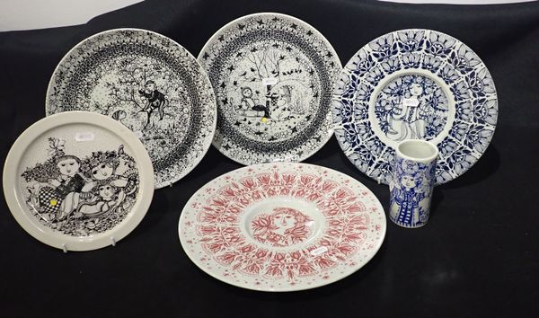 BJÖRN WIMBLAD: FIVE CERAMIC PLATES