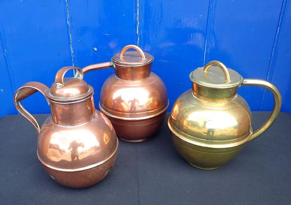 TWO GUERNSEY COPPER JUGS