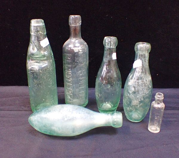 VARIOUS OLD GLASS BOTTLES