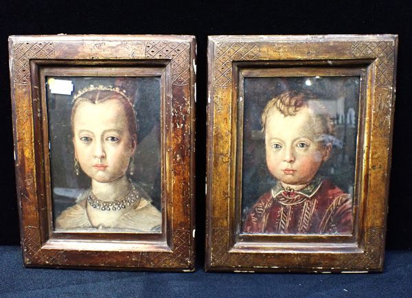 AFTER AGNOLO BRONZINO (1503-1572) A pair of portraits of Medici children