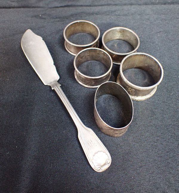 VARIOUS SILVER NAPKIN RINGS