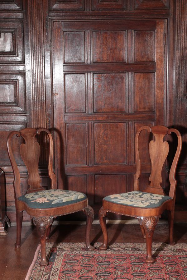A PAIR OF GEORGE II WALNUT CHAIRS