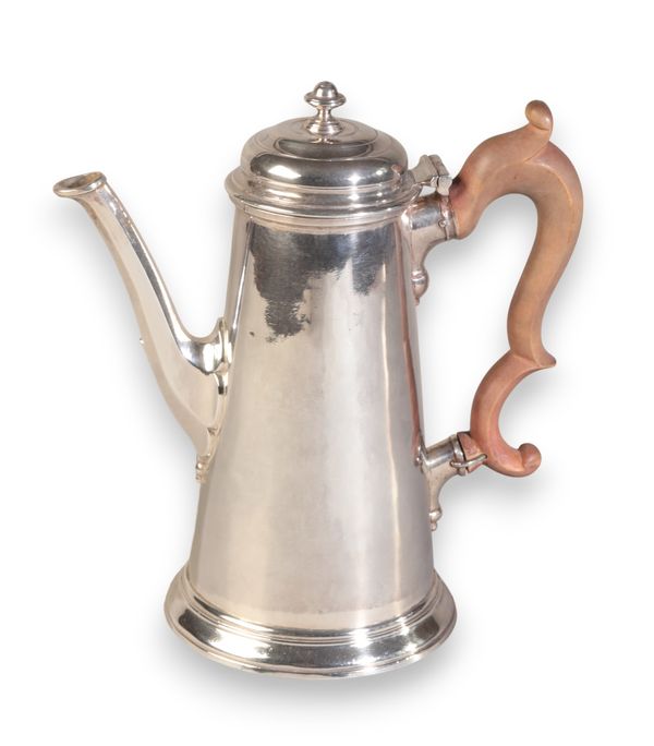 A GEORGE II SILVER COFFEE POT