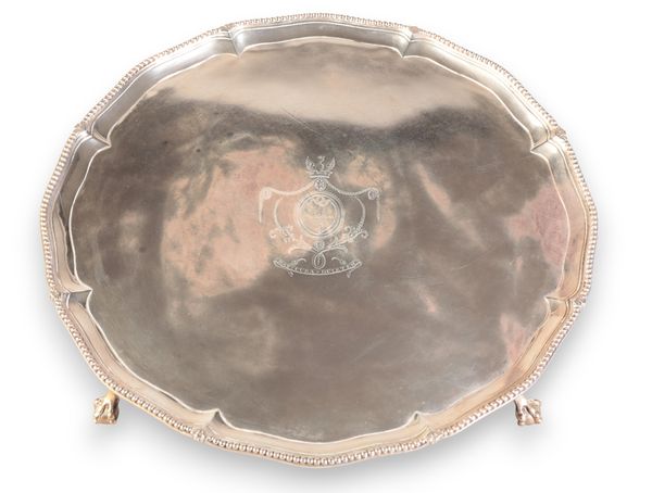 A GEORGE III OCTAGONAL SILVER SALVER