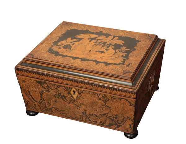 A REGENCY PEN-WORK WORKBOX