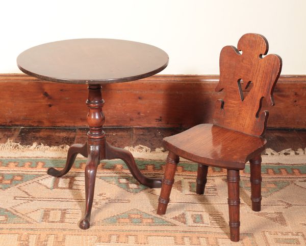 A GEORGE III MAHOGANY MINIATURE TRIPOD TABLE