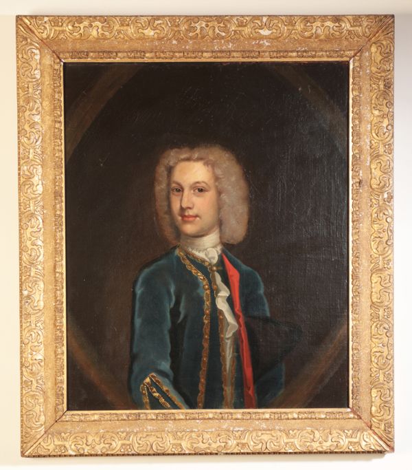 ATTRIBUTED TO THOMAS FRYE  (1710-1762) A portrait of a young man