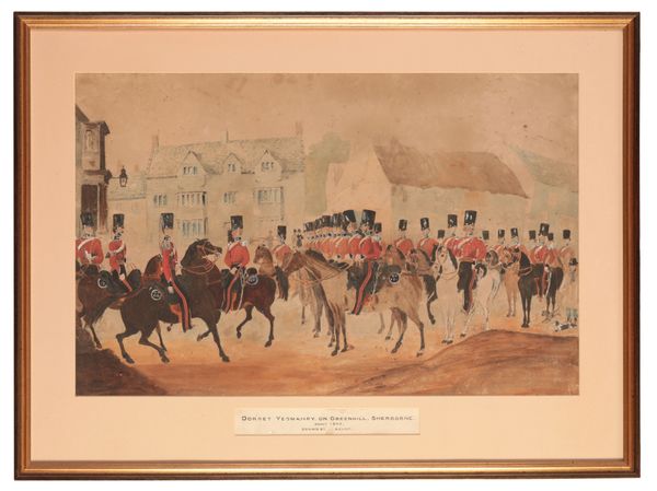 PROVINCIAL SCHOOL, circa 1849  Dorset Yeomanry on Greenhill, Sherborne