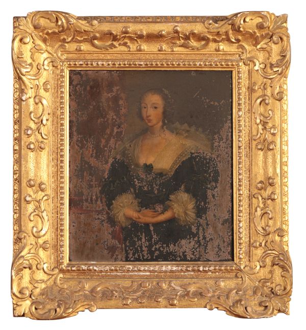 FOLLOWER OF SIR ANTHONY VAN DYCK  A portrait of Queen Henrietta Maria,