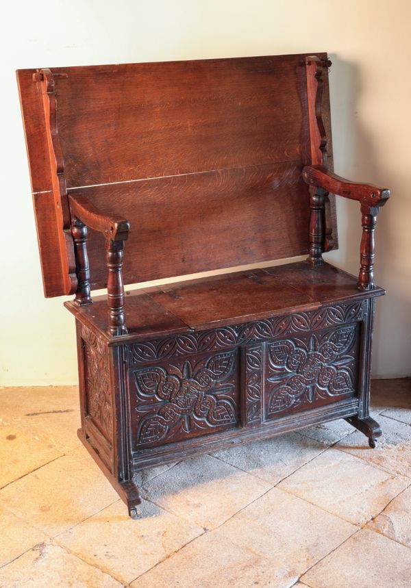 A CHARLES II OAK BENCH TABLE