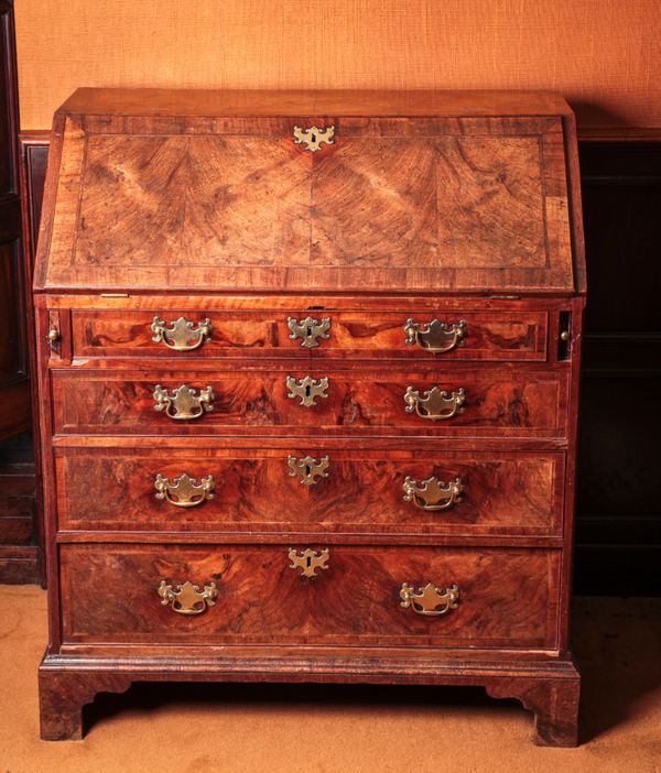 A GEORGE II WALNUT BUREAU