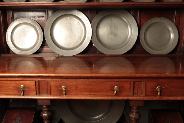 A PAIR OF GEORGE II PEWTER CHARGERS