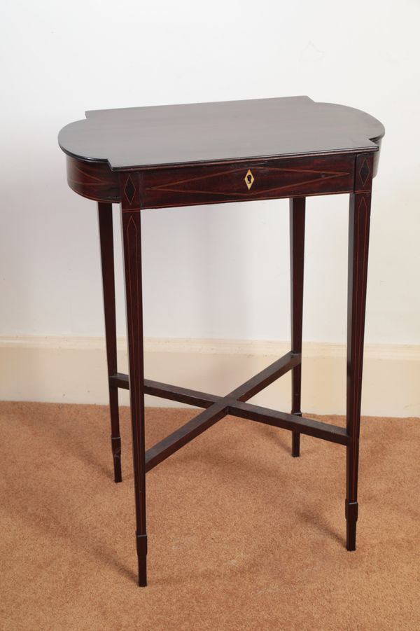 A GEORGE III MAHOGANY WORK TABLE