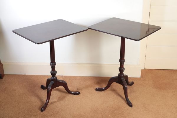 A PAIR OF GEORGE III MAHOGANY TRIPOD TABLES