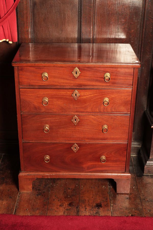 A GEORGE II VIRGINIA WALNUT CHEST OF DRAWERS