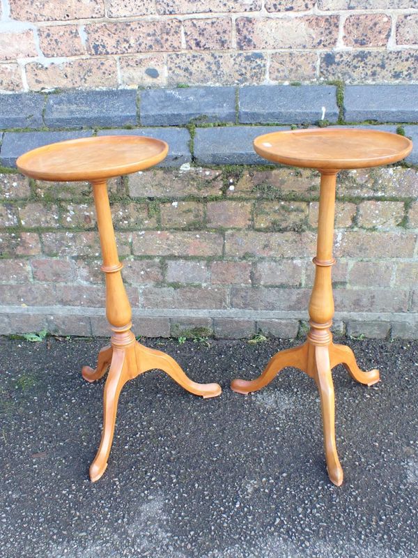 PAIR OF GEORGE III STYLE BIRCH WINE TABLES