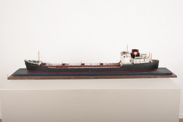 A PAINTED WOODEN MODEL OF HOULDER LINE ORE CARRIER SHIP ‘OREDIAN’