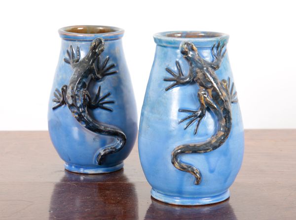 A PAIR OF BARON BARNSTAPLE POTTERY VASES