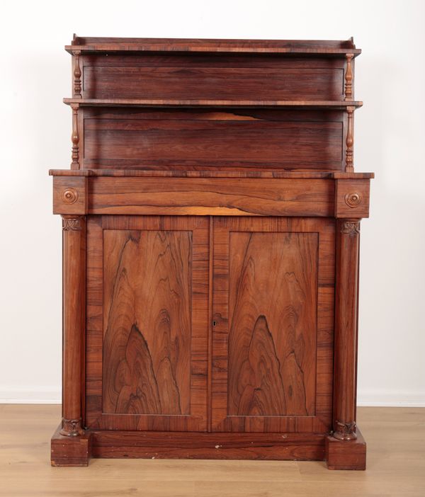 A REGENCY ROSEWOOD CHIFFONIER