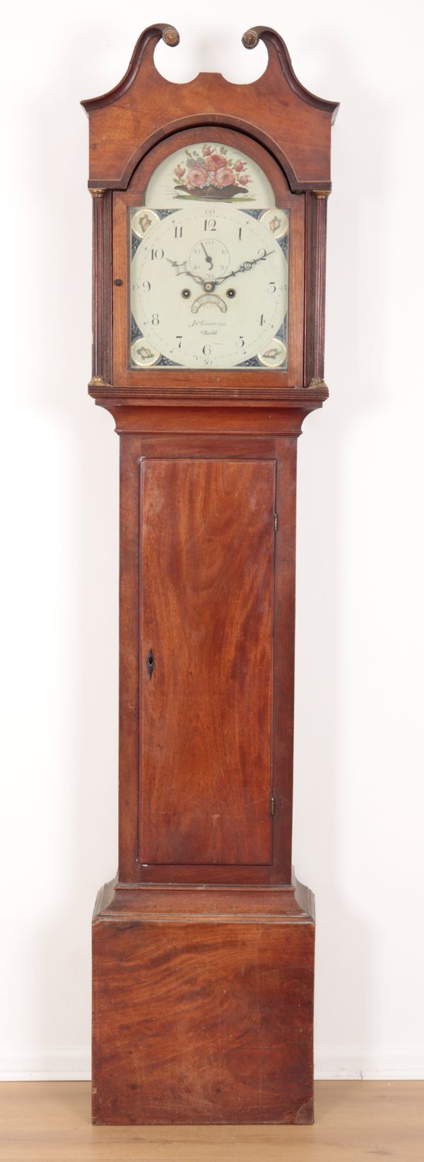 A GEORGE III MAHOGANY LONGCASE BY JOHN EDGECUMBE OF BRISTOL