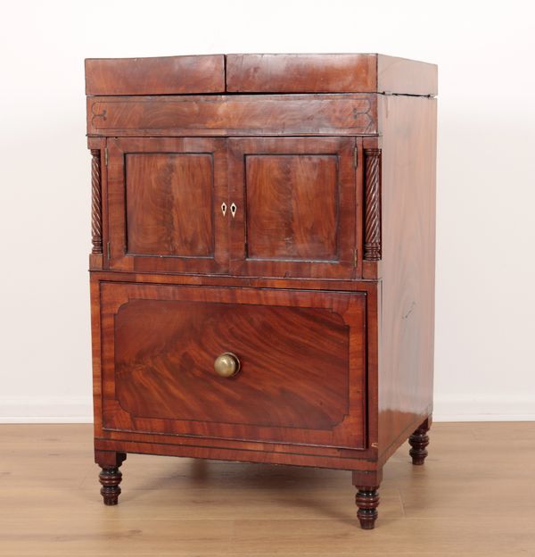 A REGENCY MAHOGANY WASHSTAND OR BEDSIDE