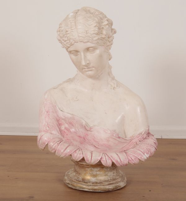 AFTER THE ANTIQUE, A PLASTER BUST OF CLYTIE