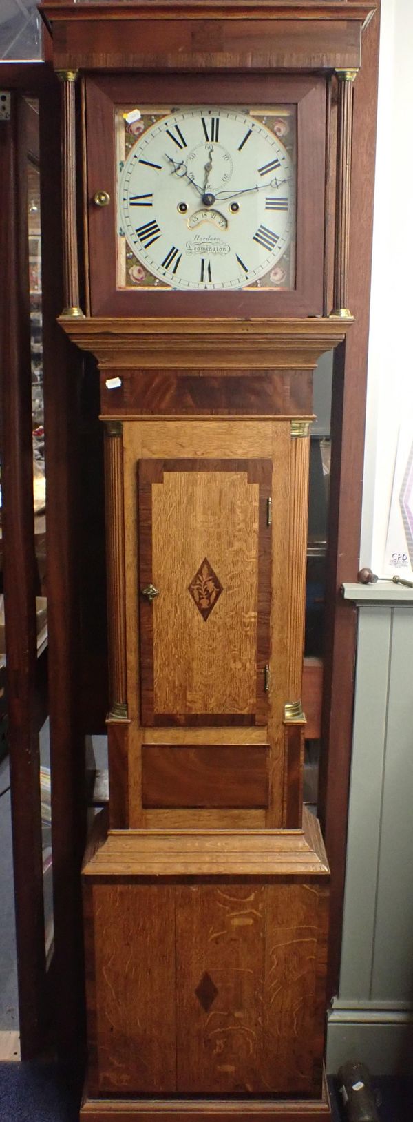 A 19TH CENTURY OAK EIGHT-DAY LONG CASE CLOCK