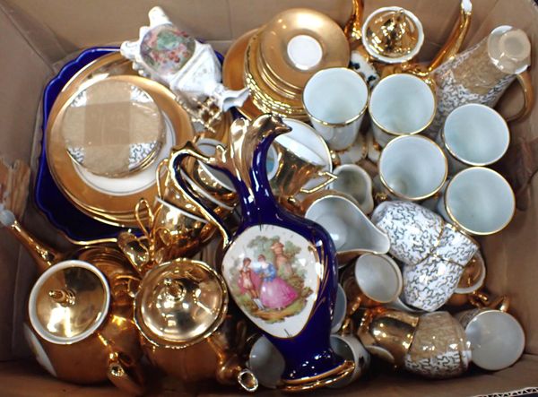 A COLLECTION OF GOLD DECORATED TEA AND COFFEE SERVICES