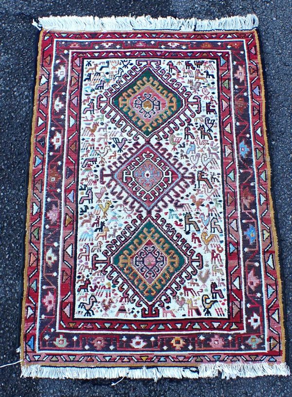 A SMALL QASHGAI SOUMAKH RUG