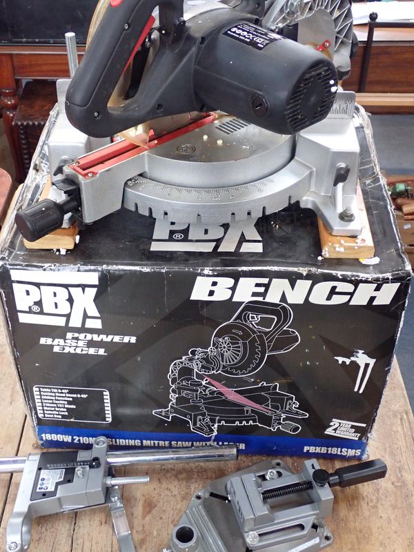 A 'POWER BASE EXCEL'  BENCH SLIDING MITRE SAW