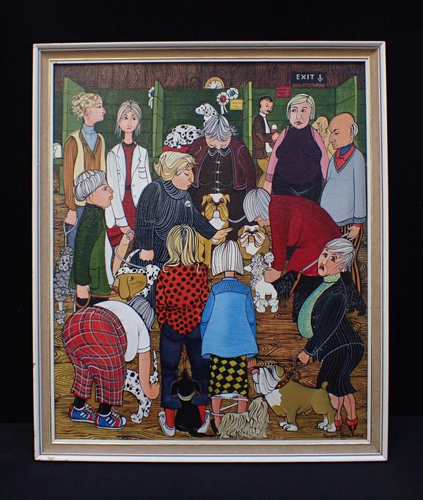 SUZAN HOUCHING: 'THE DOG SHOW', ACRYLIC ON CANVAS BOARD