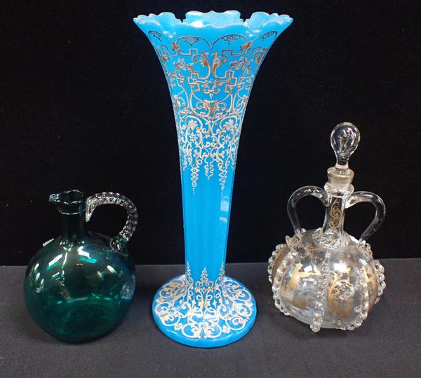 A 19TH CENTURY BOHEMIAN  GLASS VASE