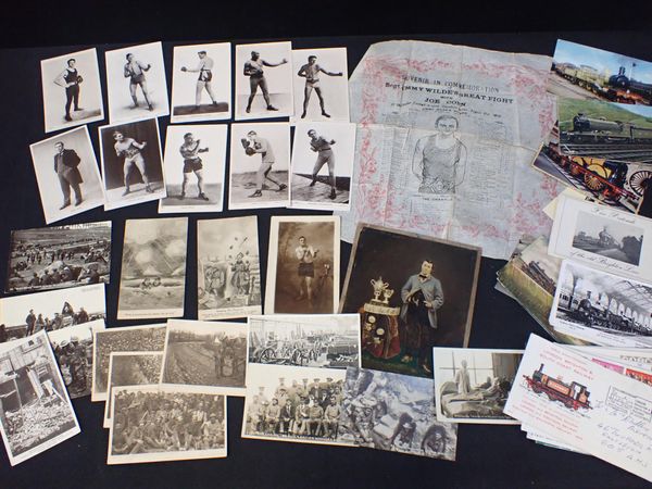 POSTCARDS: FIRST WORLD WAR INTEREST, BOXING INTEREST, AND RAILWAY