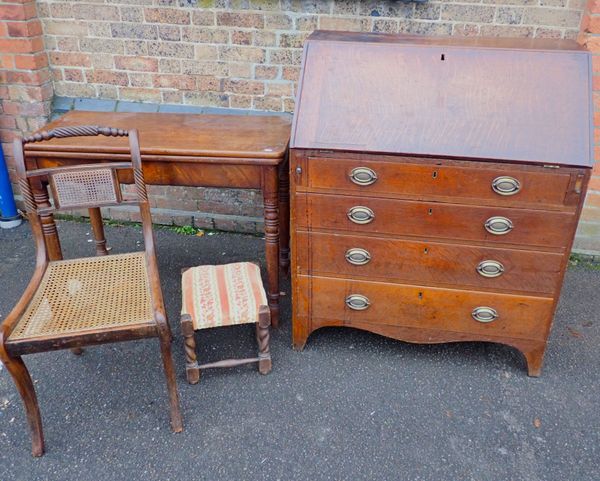 A GEORGE III OAK BUREAU