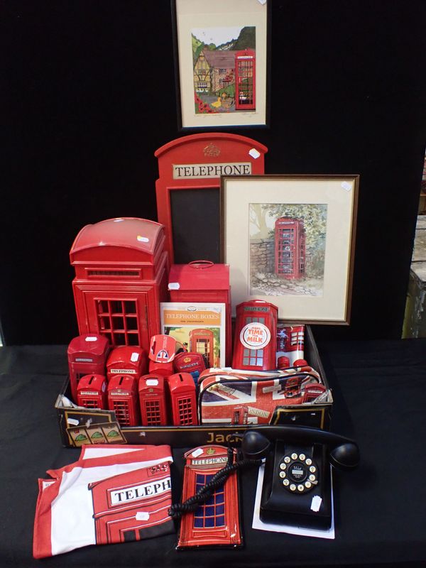 VARIOUS COLLECTIBLES MODELLED ON THE RED TELEPHONE BOX