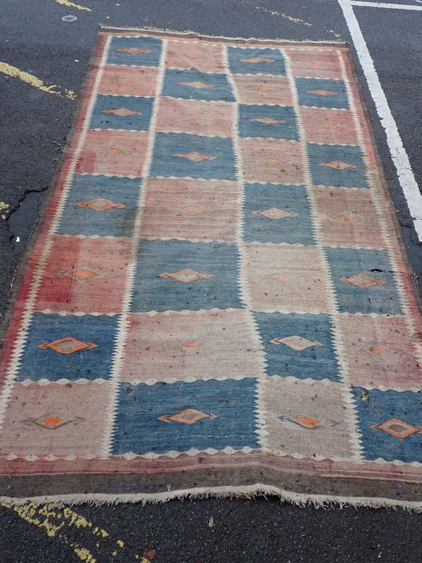 AN AFGHAN LABIJAR FLATWEAVE RUG