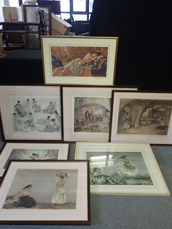 A GROUP OF SEVEN WILLIAM RUSSELL-FLINT SIGNED PRINTS