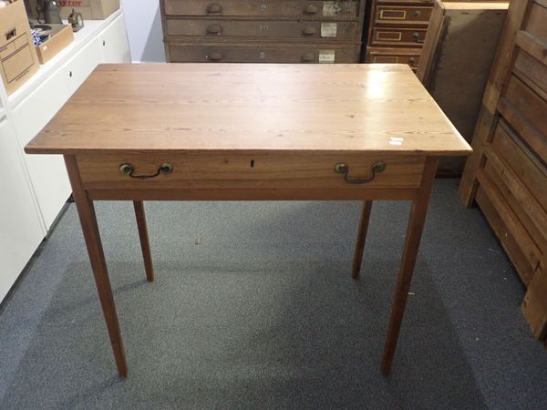 A PINE TOPPED SIDE TABLE