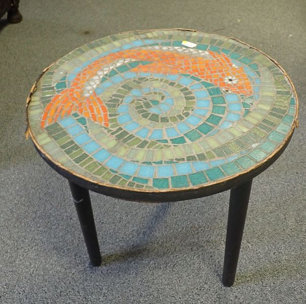 A MOSAIC TOPPED OCCASIONAL TABLE