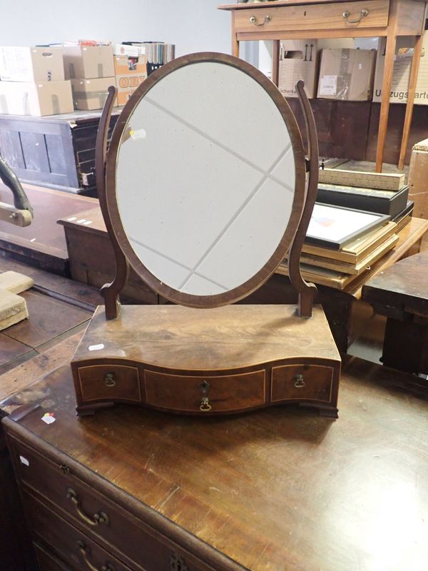 A GEORGE III DRESSING TABLE MIRROR