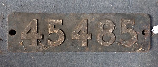 RAILWAY LOCOMOTIVE SMOKEBOX NUMBER PLATE 45485