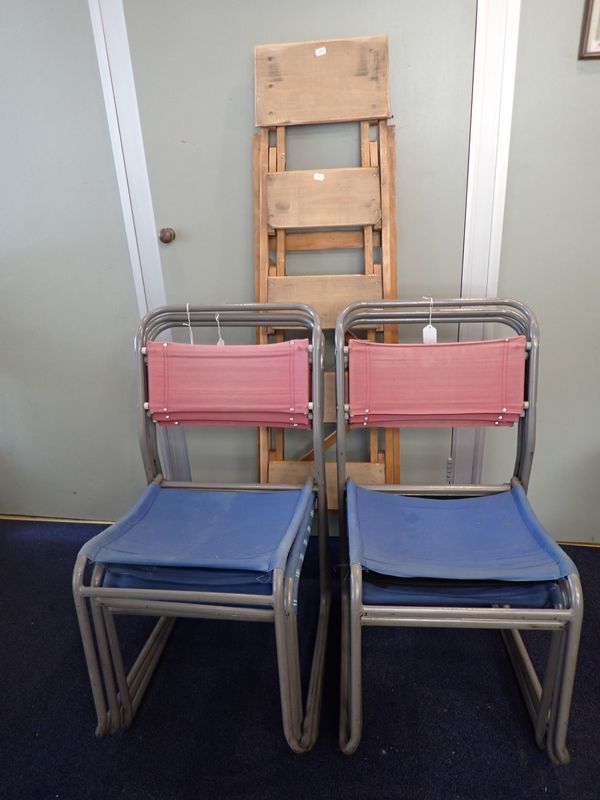 A SET OF SIX MID-CENTURY TUBULAR STEEL CHAIRS