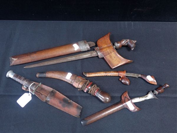 FIVE INDONESIAN AND OTHER DAGGERS